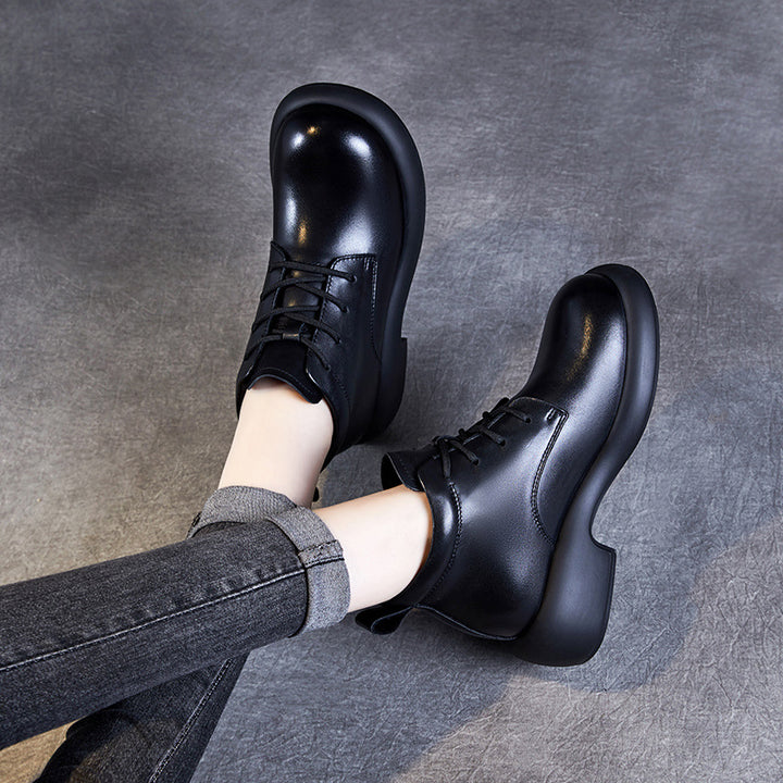 Dame stilfulde snørebånd ankle boots med klodset sål Stilla