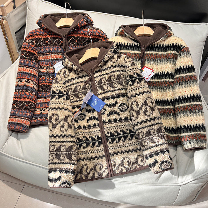 Kvinders Cozy Fleece Jakke med Trendy Mønster Stilla