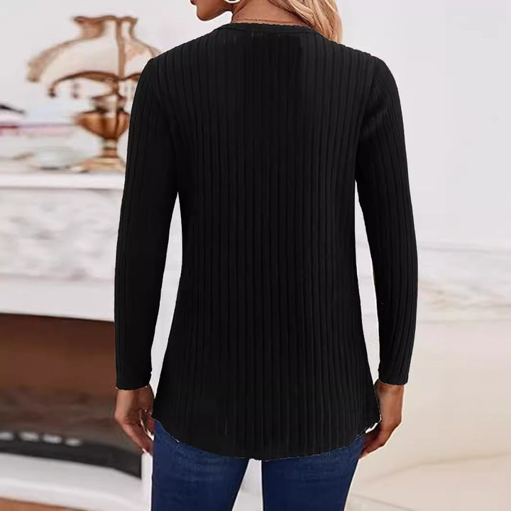 Dame Modetrend V-Udskæring Sweater med Knapdetaljer Stilla