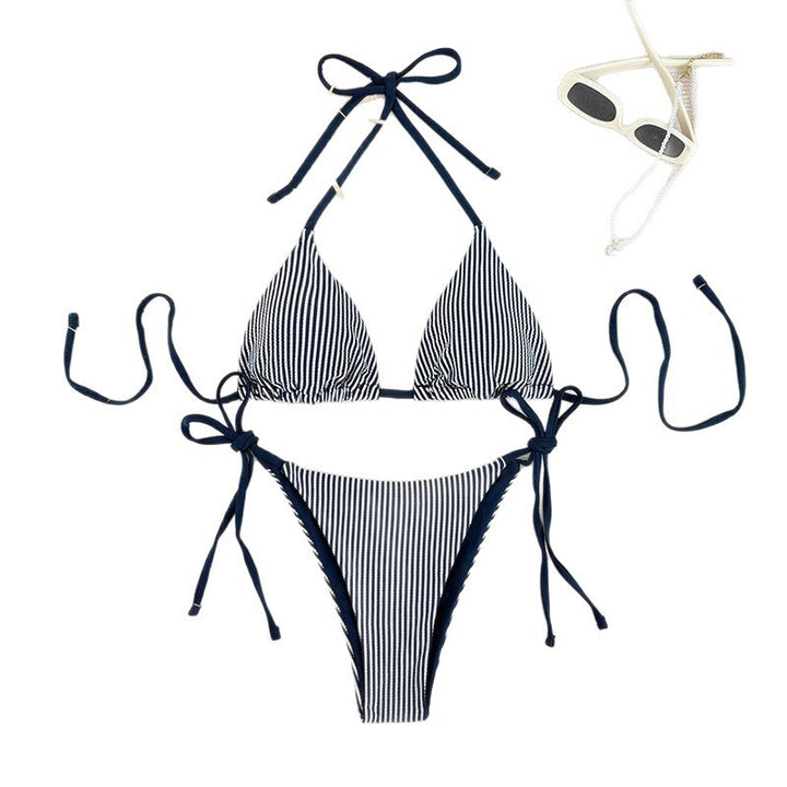Dame Triangel-Bikini-Sæt med raffinerede bindebånd Skovae