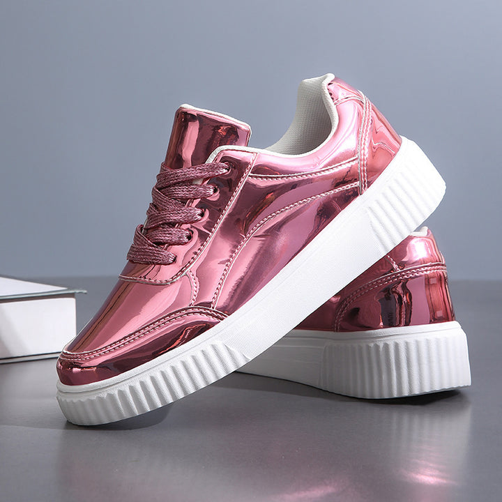 Dame Spejlglans Trendy Sneakers Stilla