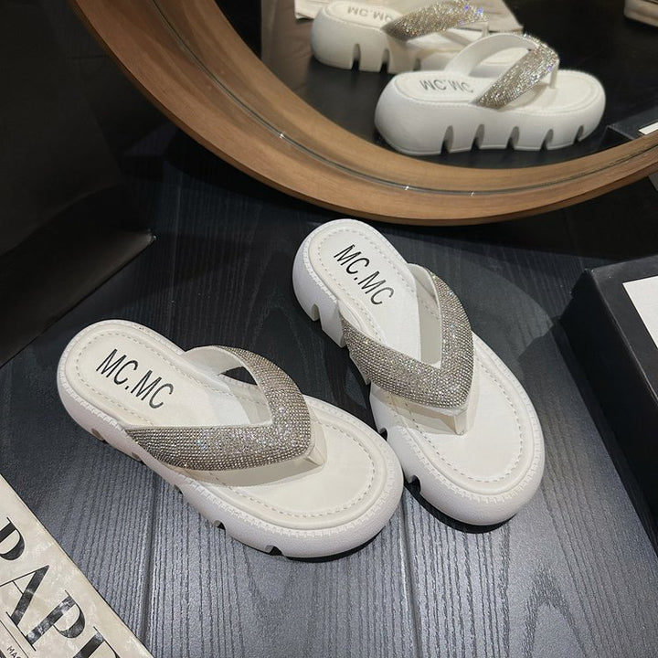 Dame Glitrende Tåseparator-Sandaler med komfortabel fodseng og moderne design Stilla