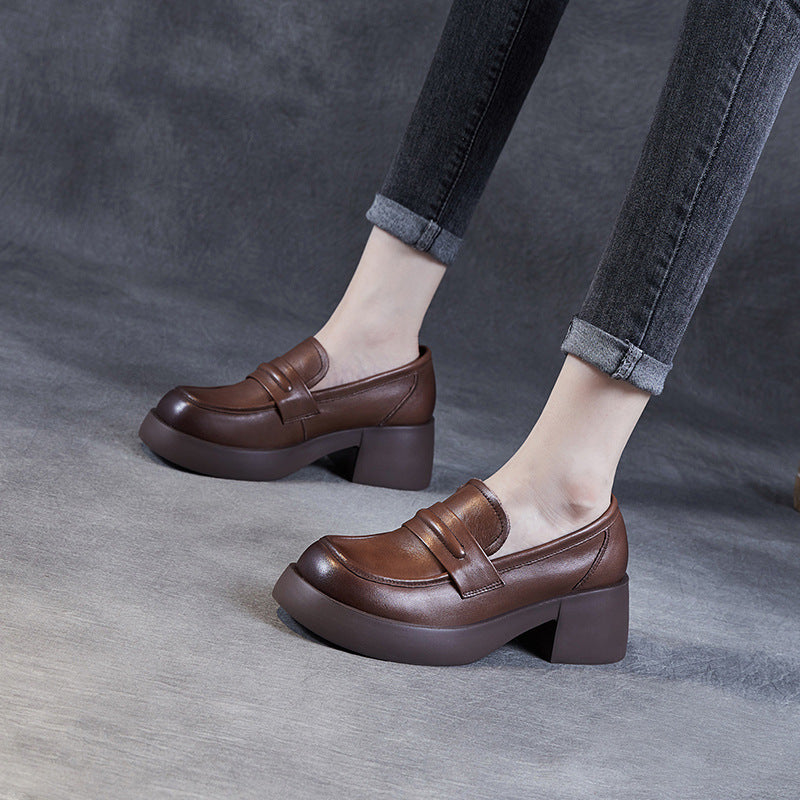 Dame Chunky Heel Slip-On Loafers Stilla