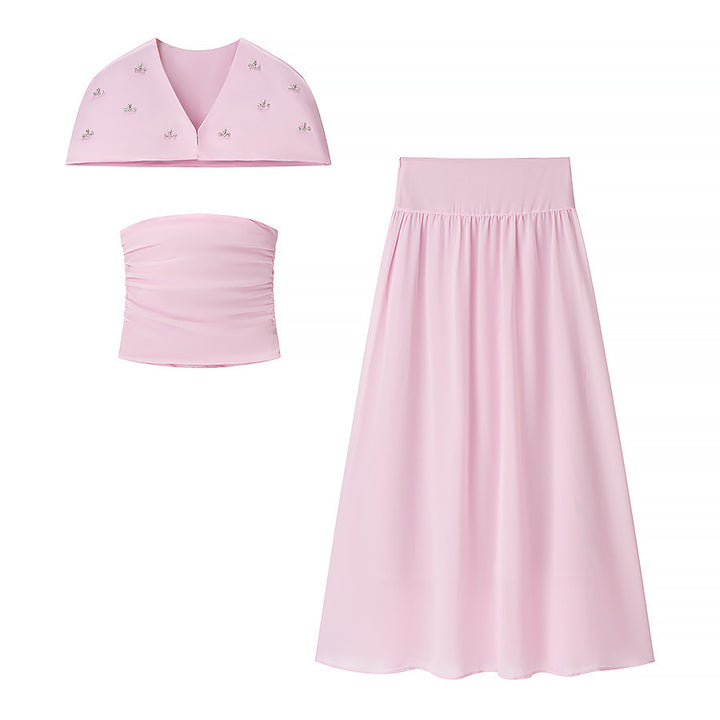 Dame elegant aftenkjole med raffineret bolero og tætsiddende nederdel Stilla