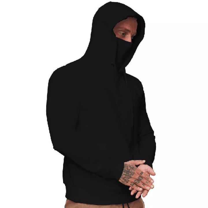 Herrer Hoodie med integreret ansigtsschutz og praktisk kængurulomme-design Stilla