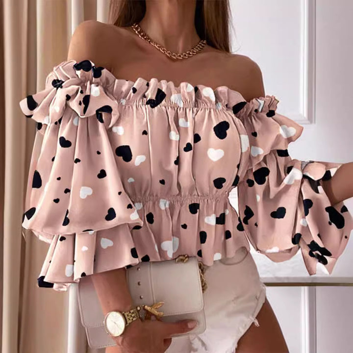 Kvinder Off-Shoulder Blomster Peplum Top Stilla