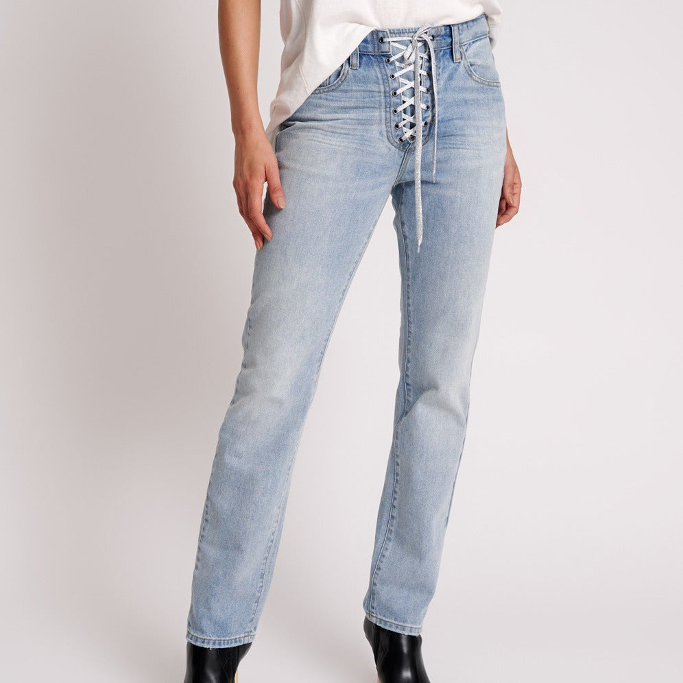 Dame jeans med modisk snørelukning Stilla