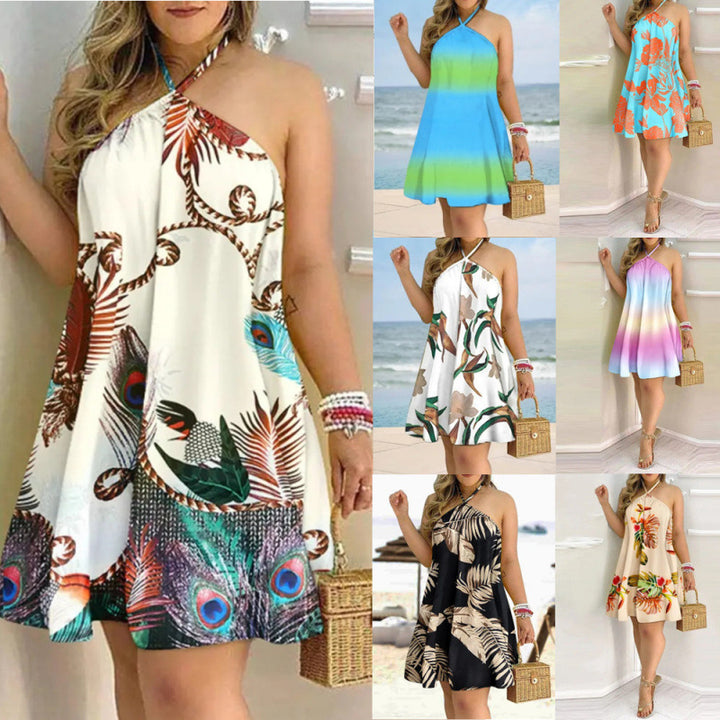 Dame Casual Blomsterprint Halterkjole Stilla