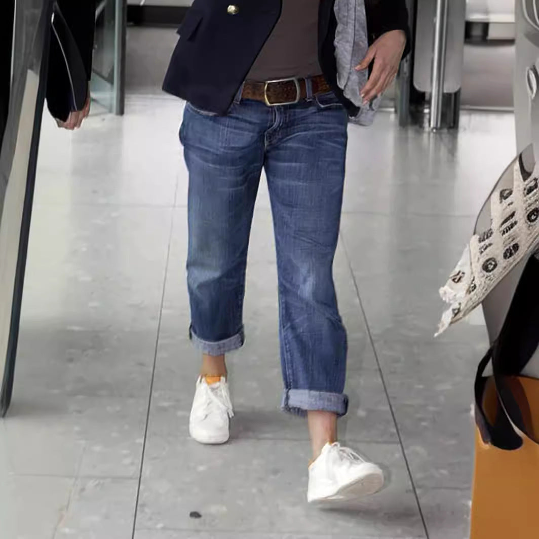 Dame Relaxed Fit Revnet Denim-Bukser Stilla