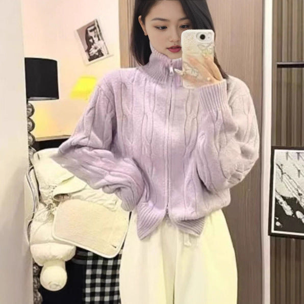 Dame Fashionable Chunky Strik Sweater med Høj Krave Stilla