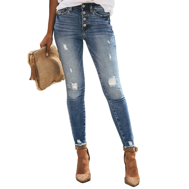 Dame Skinny-jeans i vintage-look med iøjnefaldende brugte effekter Stilla