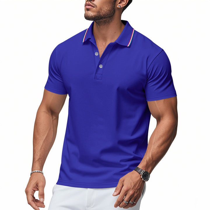 Herre Poloshirt med kontrasterende striber og moderne krave Stilla