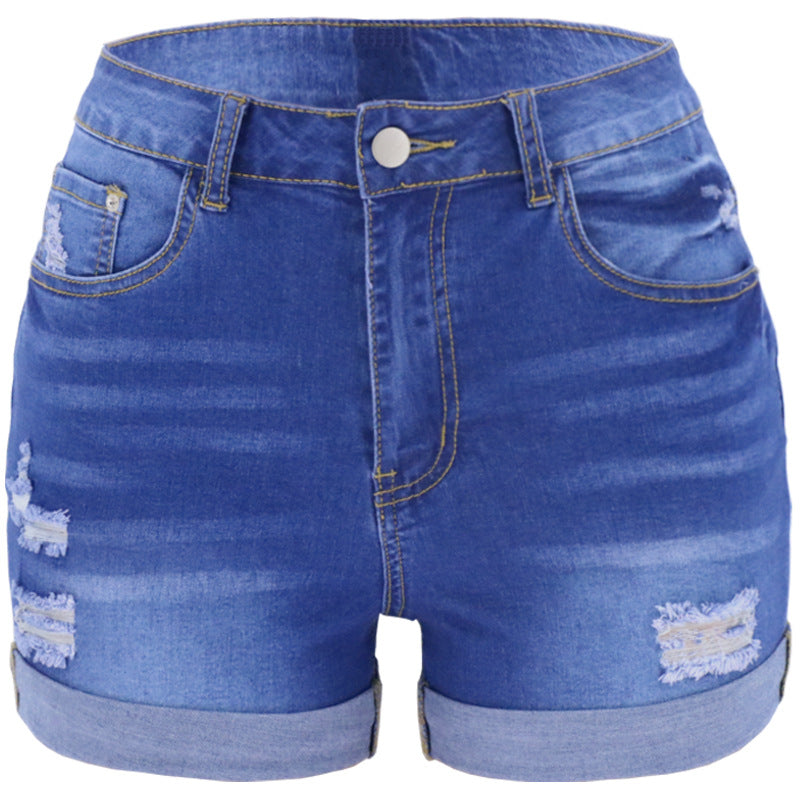 Dame jeansshorts med høj talje Stilla