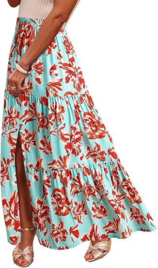 Kvinder Bohemian Floral Trin Kjole Maxi Nederdel Stilla