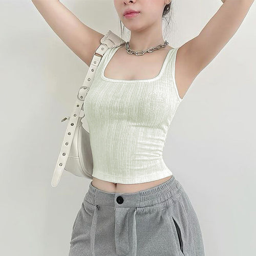 Dame sporty tanktop med moderne ribdetaljer Skovae