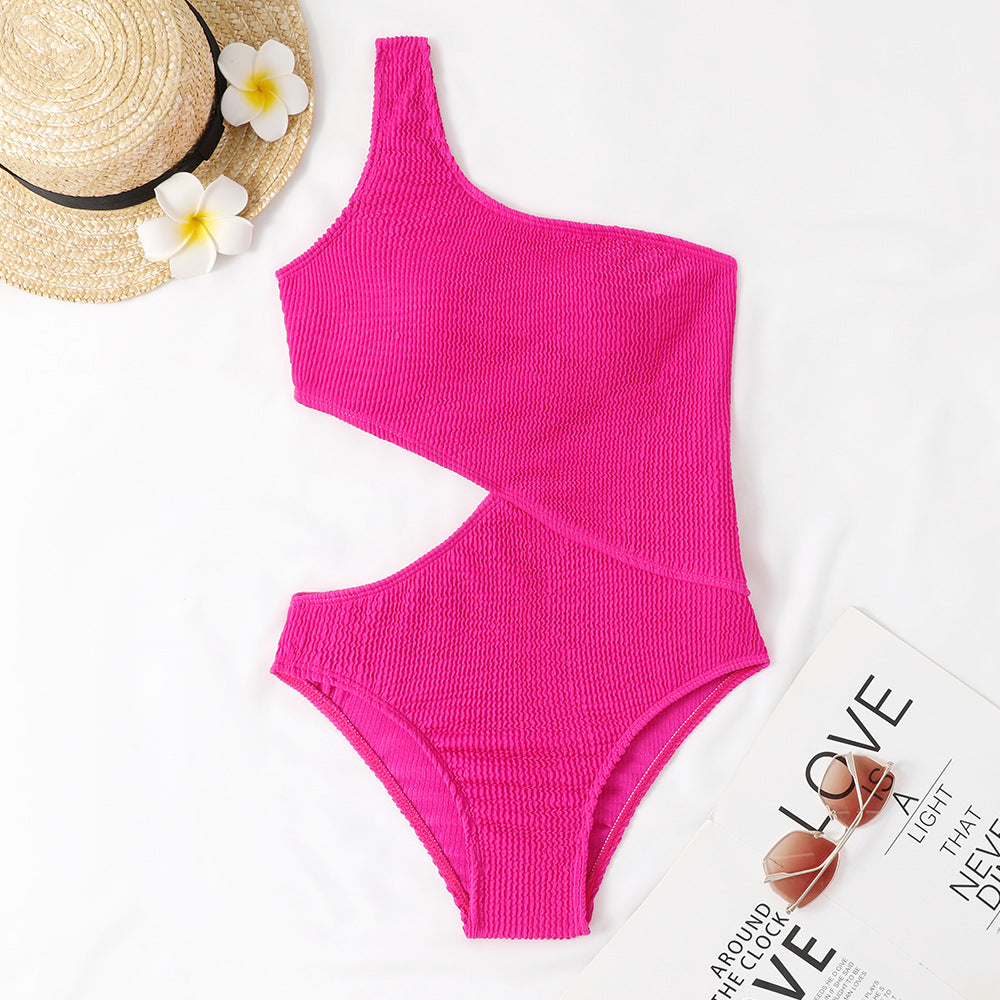 Femme Asymmetrisk En-Skulder Éntpiece Badedragt Stilla