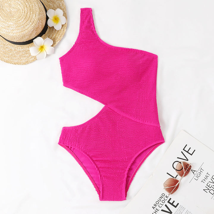 Femme Asymmetrisk En-Skulder Éntpiece Badedragt Stilla