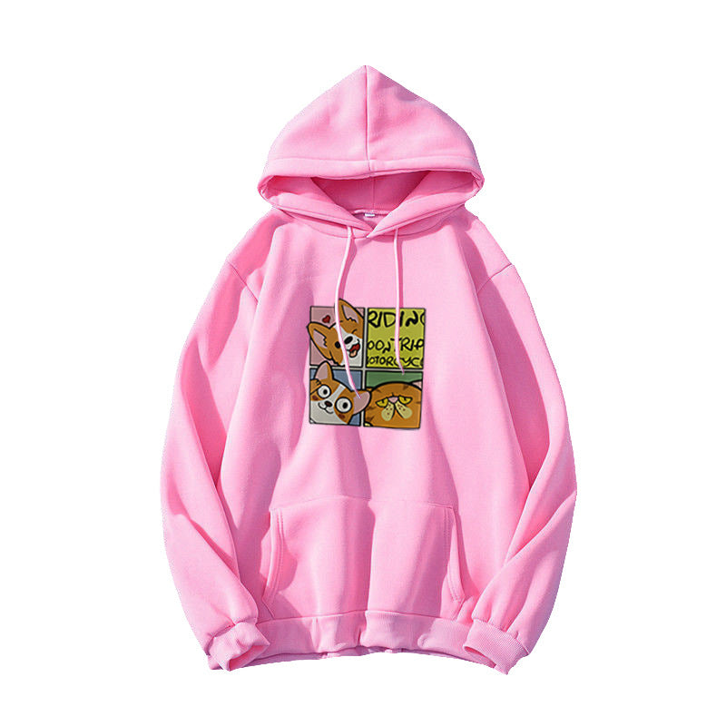 Kvinde Hoodie med sødt hunde design Skovae