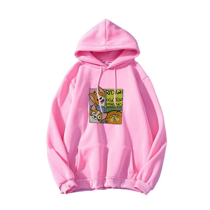 Kvinde Hoodie med sødt hunde design Skovae
