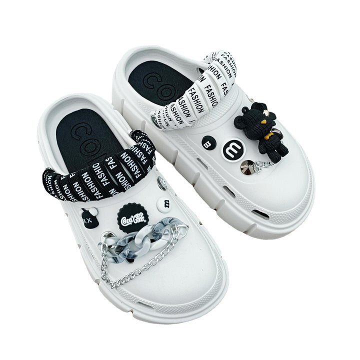 Dame trendy og fashionable Clogs med unikt dekoration Stilla