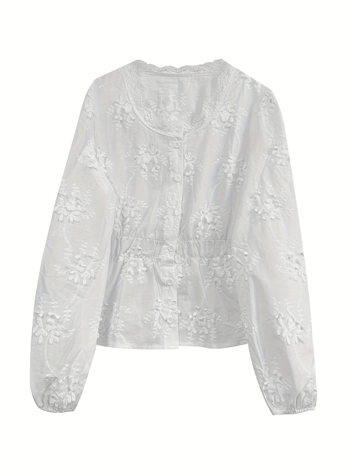 Femme Broderet Peplum-Bluse Stilla