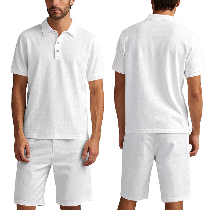 Herre polo skjorte og shorts sæt lavet af åndbart bomuldsblanding med moderne pasform Stilla