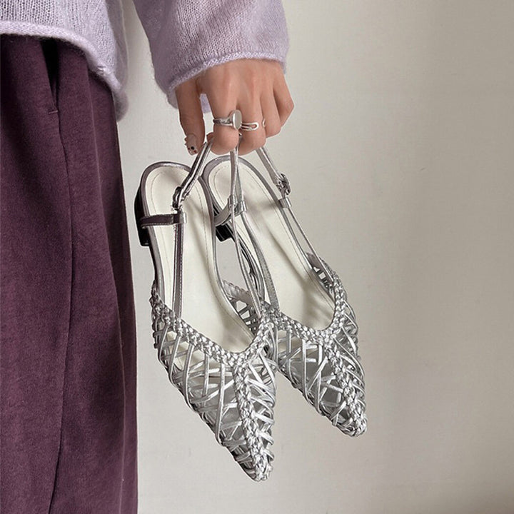 Dame Wovet Slingback Ballerinas med Justerbar Rem Stilla