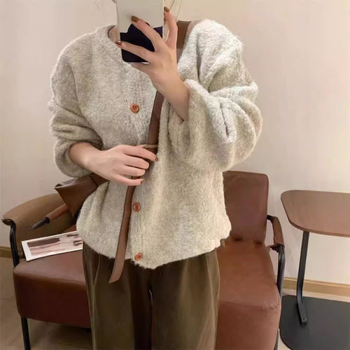 Dame Cozy Cardigan med Knapper og Løs Pasform Stilla