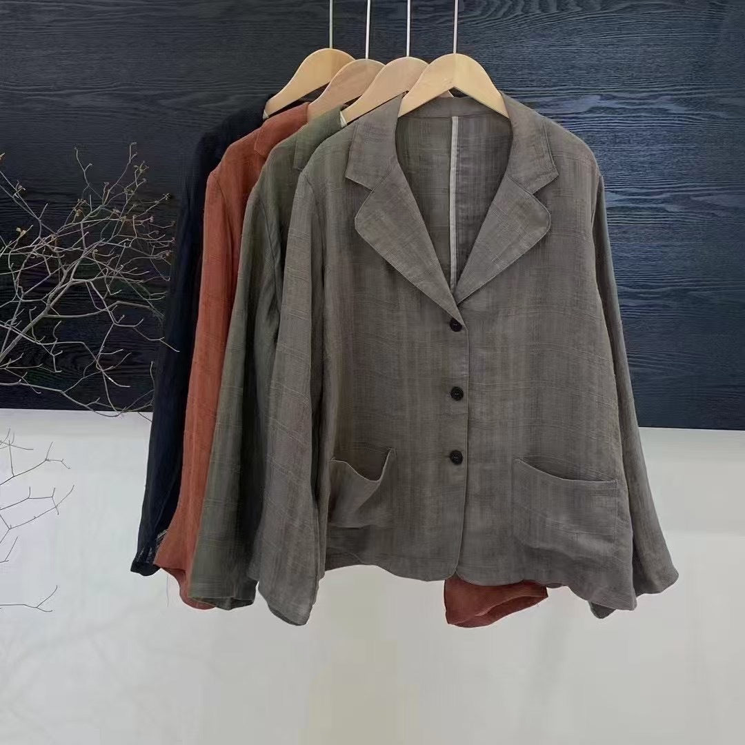 Femme Letvægts Linned Blazer Stilla