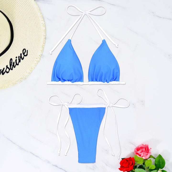 Dame Triangel-Bikini med justerbare stropper og sidelænbånd Skovae