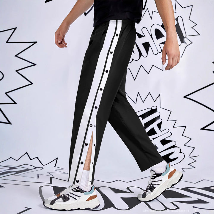Herrer moderigtige Trackpants med sidelæns trykknapper Stilla