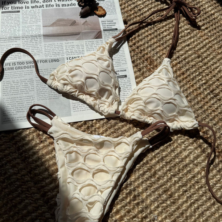 Dame bikini-sæt med unik stjerne-applikation og variabel stropjustering Stilla