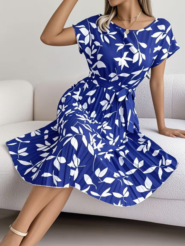 Dame Blomster Shirt Midi Kjole Stilla
