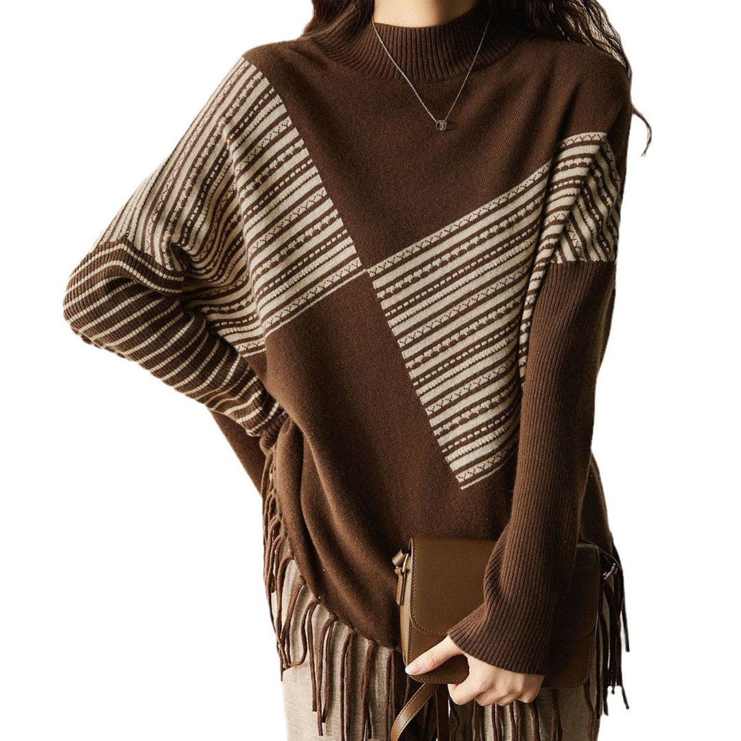 Femme Frynsedetalje Rullekrave Strikpullover Stilla