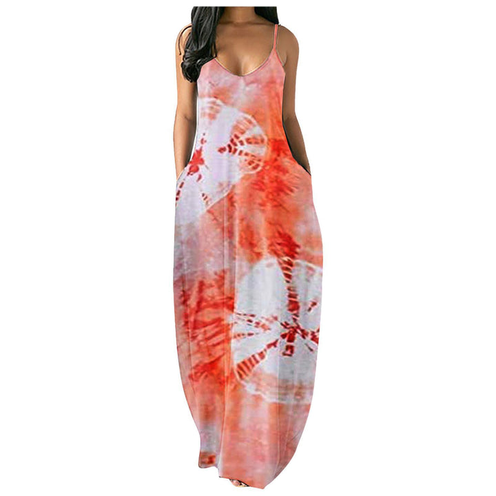 Dame Bohemian Batik-maxikjole med lommer Stilla