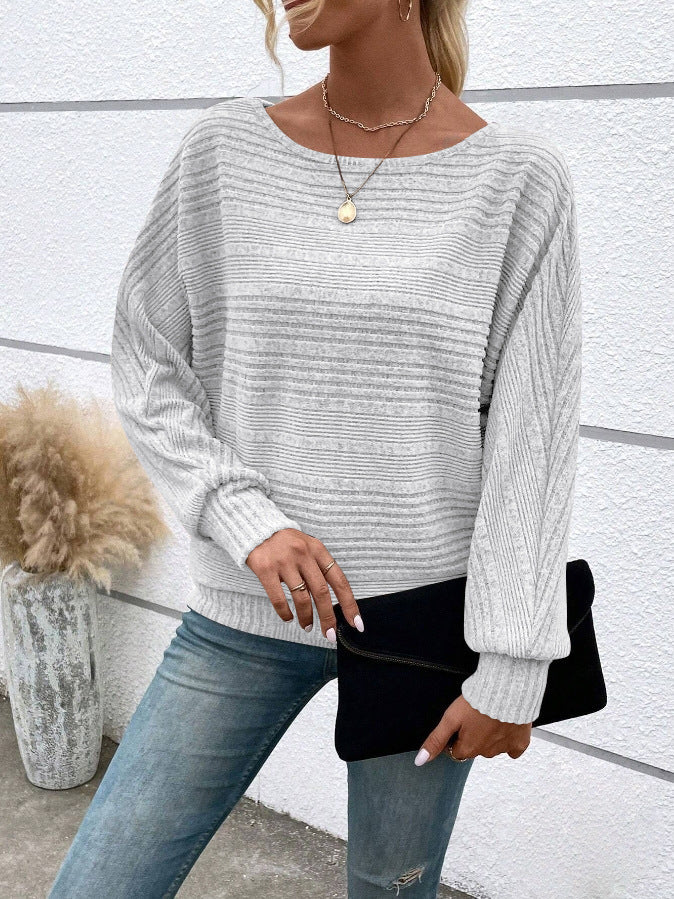 Dame grovstrikpullover med bred pasform og moderne strikdesign Stilla