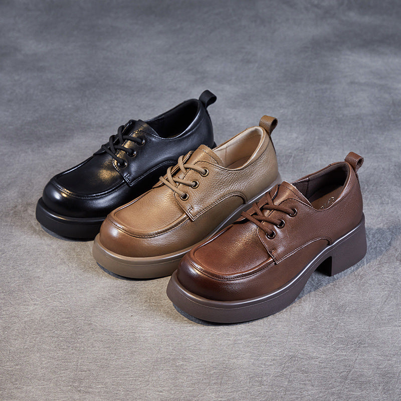Femme Chunky Block Hæl Snøre-Oxford Stilla