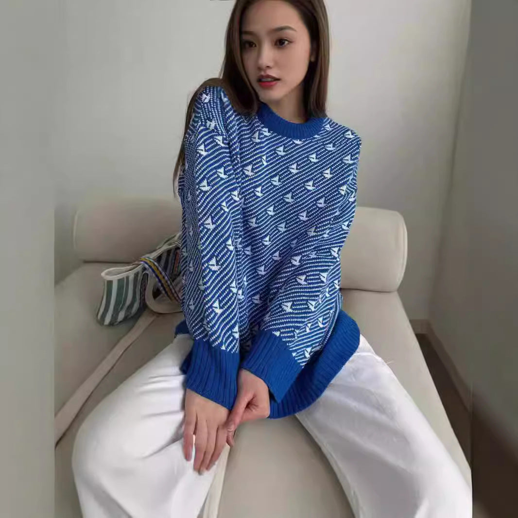 Femme mønstret Pullover Sweater Stilla