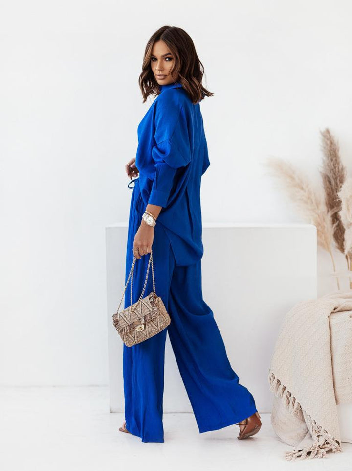 Dame Løs Jumpsuit med bred skæring og bindebælte Stilla