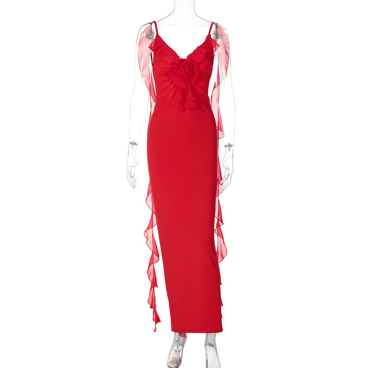 Dame Etuikjole med transparente volangdetaljer Stilla