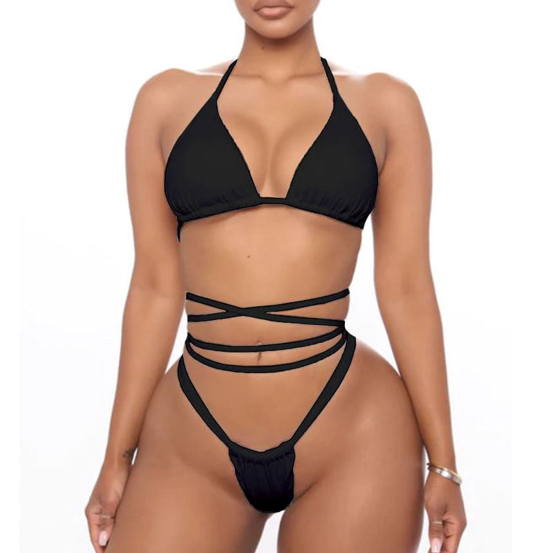 Dame Triangel-Bikini-sæt med raffinerede snørredetaljer Skovae