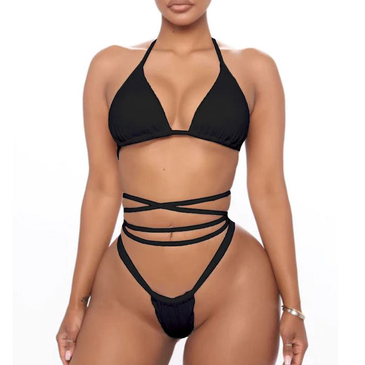 Dame Triangel-Bikini-sæt med raffinerede snørredetaljer Skovae