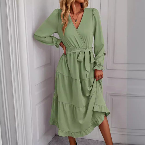 Dame elegant omslagskjorte med flæse detaljer Stilla