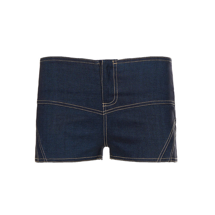 Dame Denim Shorts i moderne snit og høj talje Skovae
