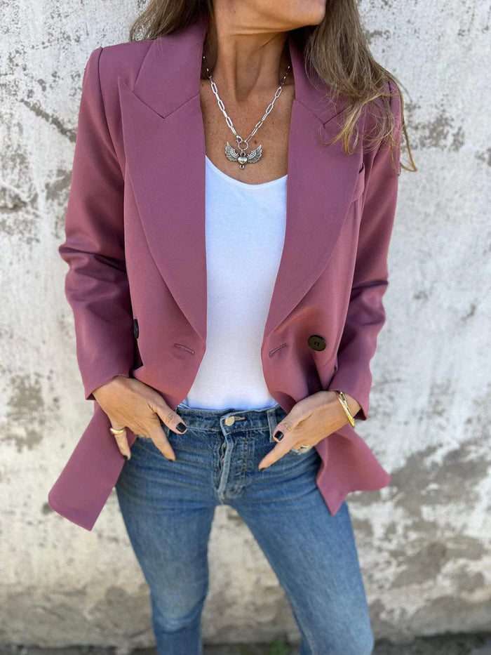 Dame Elegant Blazer med løs pasform og klassiske detaljer Stilla