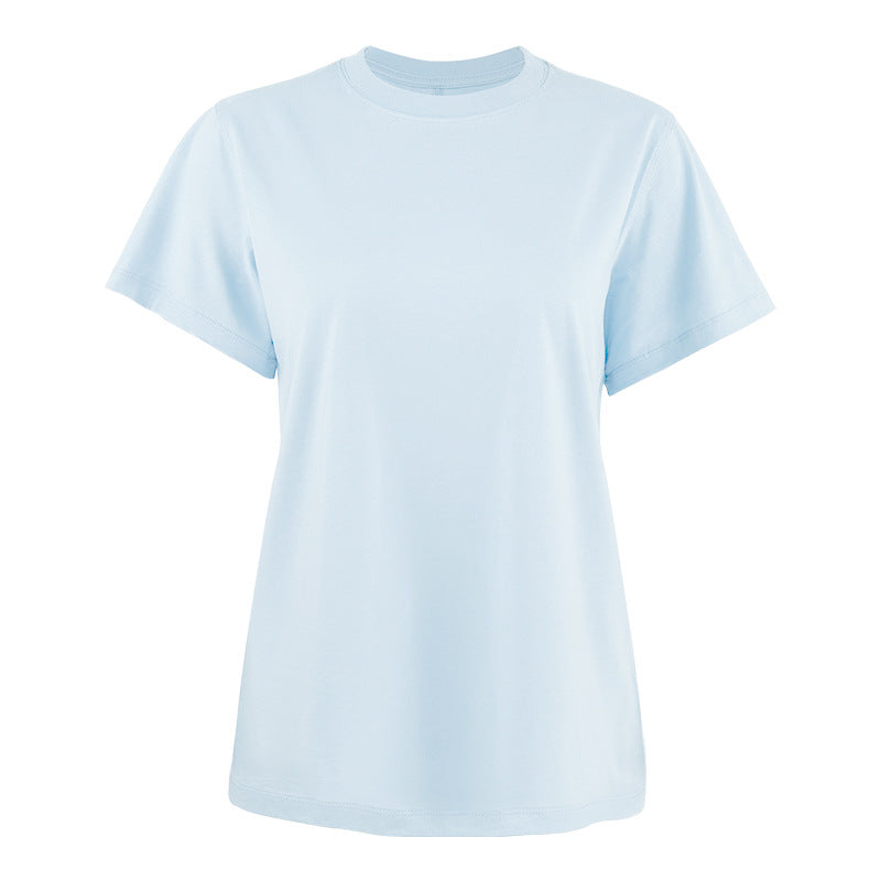 Dame Basis T-shirt i høj kvalitet bomuld med rund halsudskæring Stilla