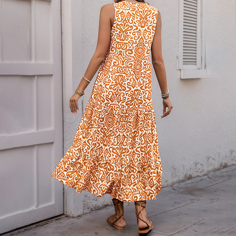Dame Elegant sommer-maxikjole med lagdelt design Stilla
