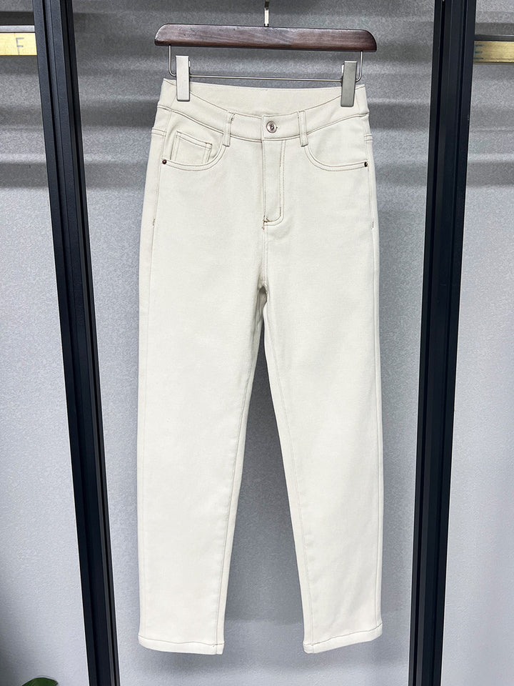 Damer Slim-Fit Jeans med høj talje og elastisk materiale Stilla