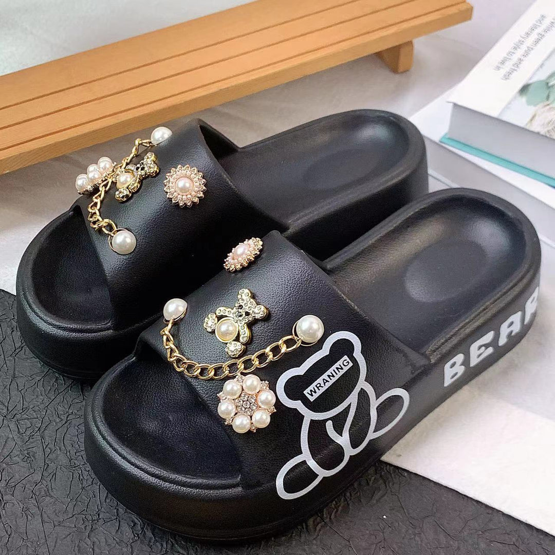 Dame mode sandaler med smykkedetaljer Stilla