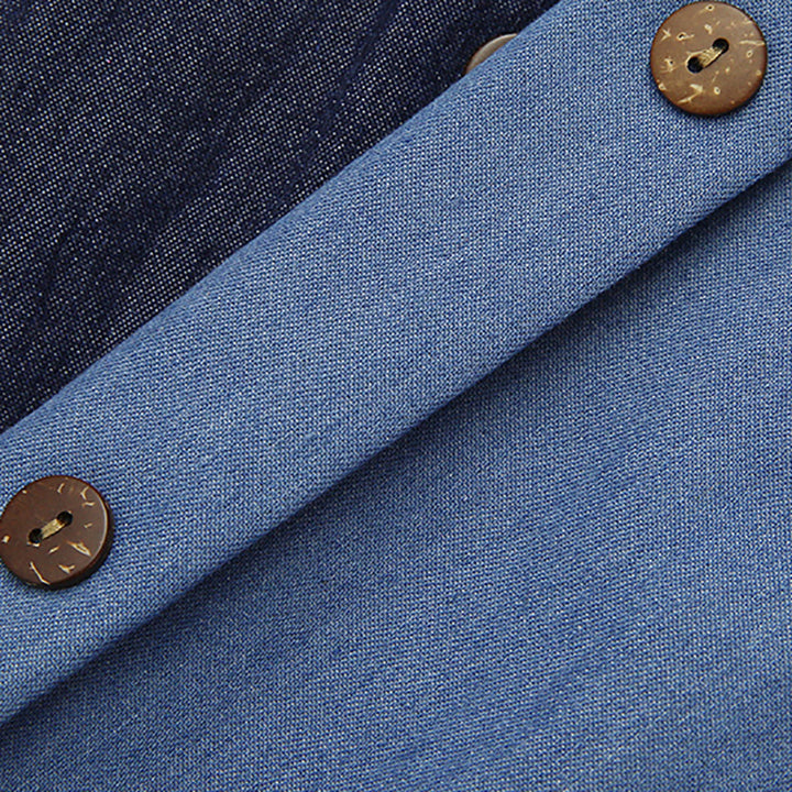 Kvinder Lang Denim Nederdel med Knapdetaljer Stilla
